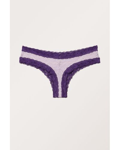 Monki Low Waist Lace Briefs - Purple