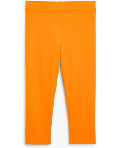 Monki Orange Knee Length Neon leggings