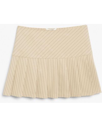 Monki Classic Pleated Mini Skirt - Natural