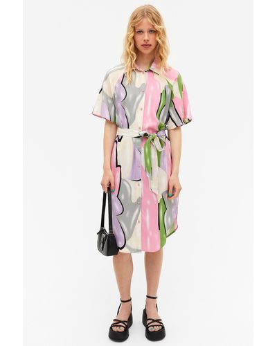 Monki Midi Shirt Dress - Multicolour