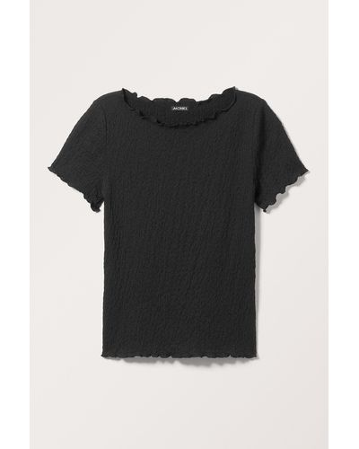 Monki Fitted Smock Top - Black