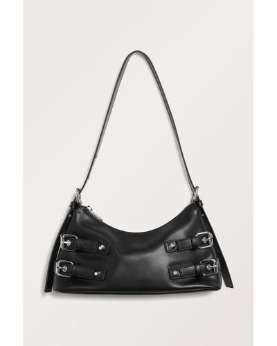Monki Faux Leather Hand Bag With Studs - Black