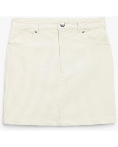 Monki Corduroy Mini Skirt - Natural