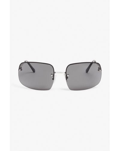 Monki Wide Frameless Sunglasses - Grey