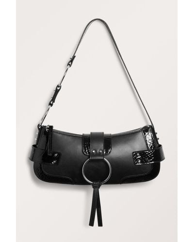 Monki Black O-ring Shoulder Bag