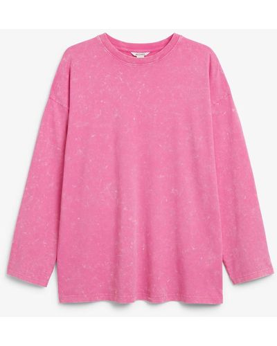 Monki Klassisches Langarmshirt - Pink