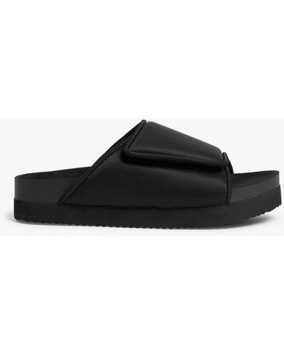 Monki Black Padded Flatform Sandals