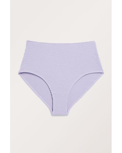 Monki Shirred Bikini Briefs - Purple