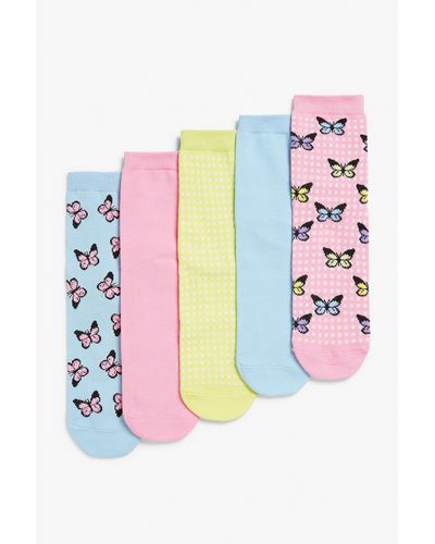 Monki 5-pack Butterfly Print Socks - Multicolour
