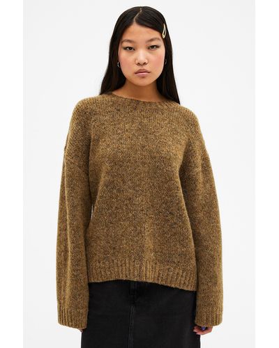 Monki Chunky Knit Oversized Sweater - Brown
