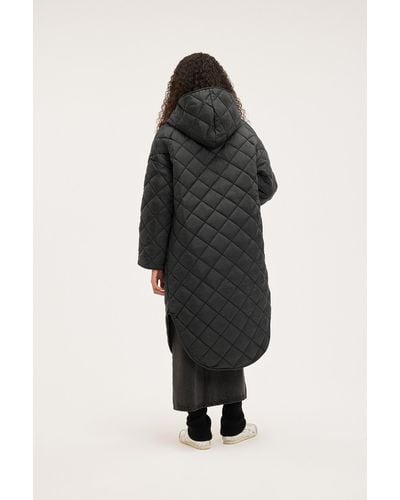 Monki Oversized Quilted Puffer Coat - Black