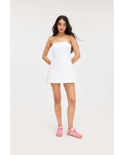 Monki Fitted Mini Tube Dress - White