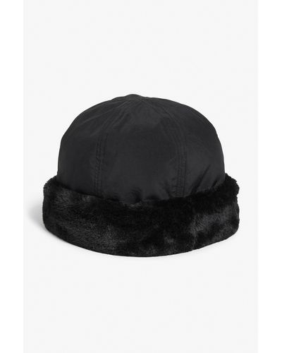 Monki Soft Black Docker Hat