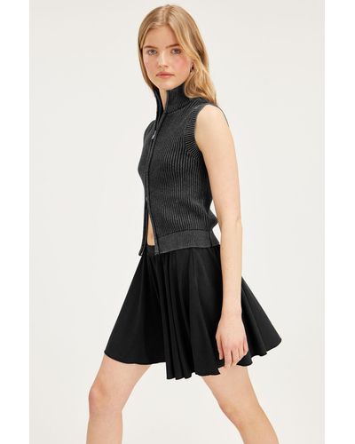 Monki Short Pique Skirt - Black