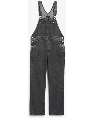 Monki Latzhose Aus Denim - Schwarz