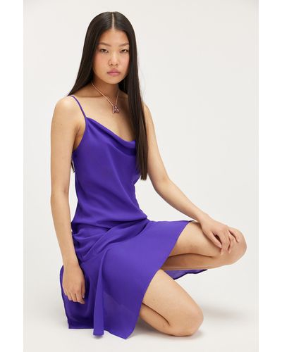 Monki Asymmetric Sleeveless Midi Dress - Purple