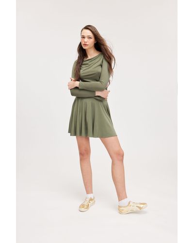 Monki Short Pique Skirt - Green