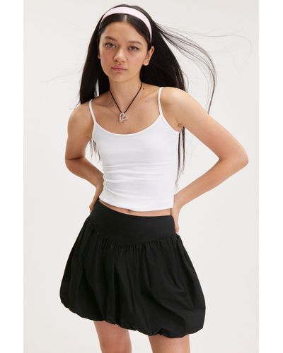 Monki Mini Peplum Poplin Skirt - White