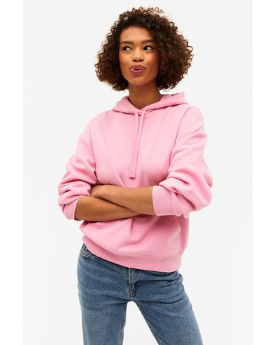 Monki Soft Drawstring Hoodie in Red | Lyst UK