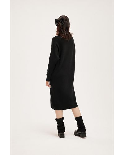 Monki Oversized Knit Dress - Black
