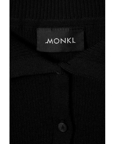 Monki Off Shoulder Knitted Cardigan - Black