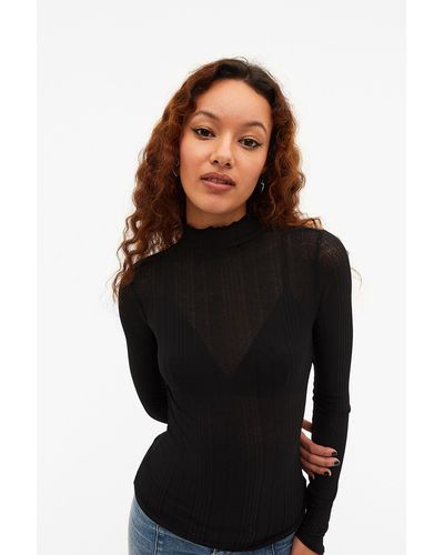 Monki Long Sleeved Turtleneck Top - Black