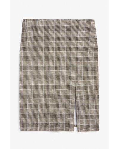 Monki Side Slit Midi Skirt - Grey