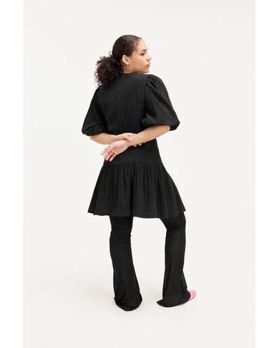 Monki Short Puffy Sleeve Dress - Black