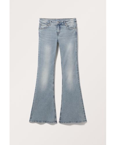 Monki Katsumi Low Waist Flared Jeans - Blue