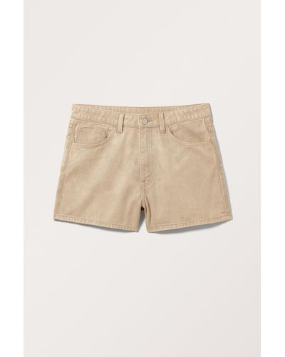 Monki Short Mini Twill Shorts - Natural