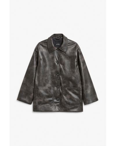 Monki Faux Leather Jacket - Multicolour