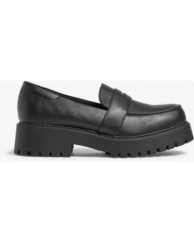 Monki Faux Leather Loafer - Black