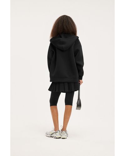 Monki Hooded Zip Scuba Jacket - Black
