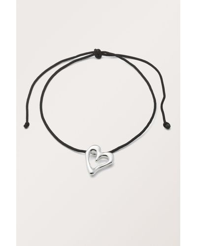 Monki Heart Necklace - Black