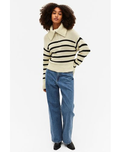 monki knitted zip front sweater