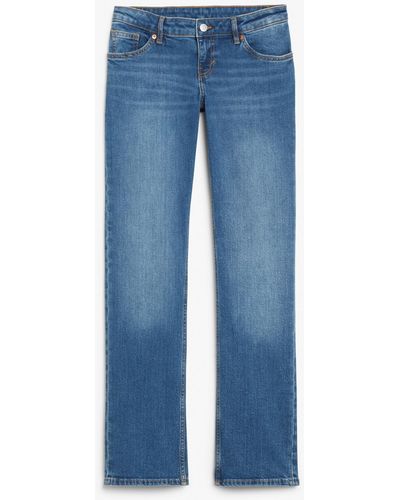 Monki Low Waist Straight Leg Jeans - Blue
