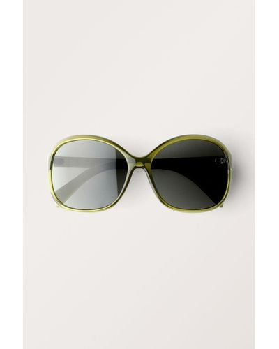 Monki Large Oval Sunglasses - Black