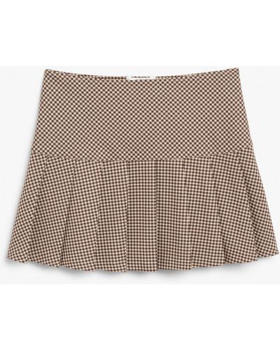 Monki Classic Pleated Mini Skirt - Brown