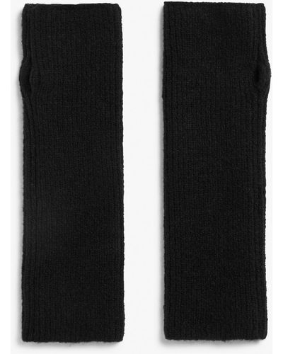 Monki Black Soft Rib Knit Arm Warmers