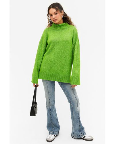 Monki Oversized Long Sleeve Turtleneck Jumper - Green