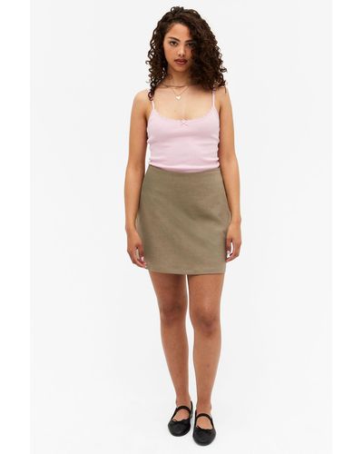 Monki A-line Mini Skirt - Brown