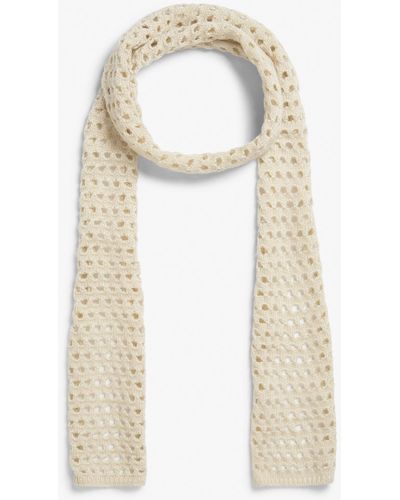 Monki Crochet Style Retro Scarf - White
