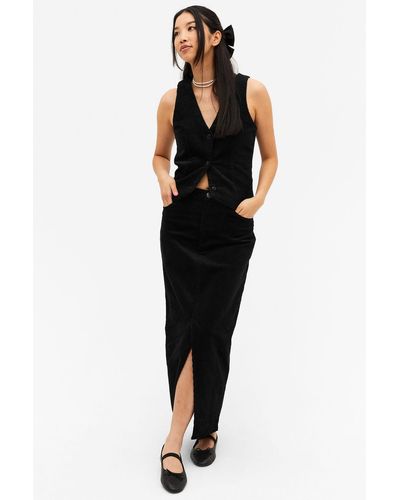 Monki silk cheap midi skirt