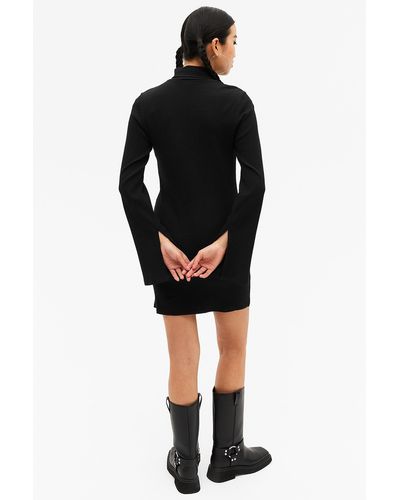 Monki Long Sleeve Turtleneck Mini Dress - Black