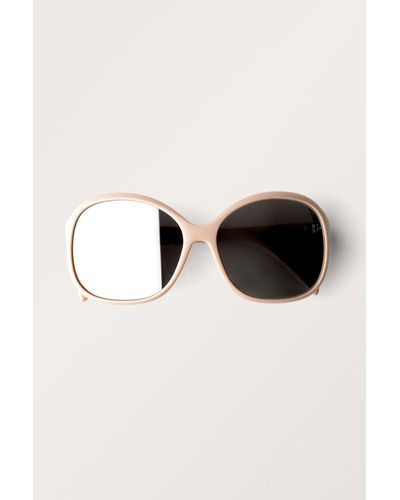 Monki Large Oval Sunglasses - Black