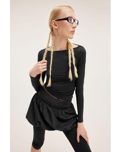 Monki Short Balloon Skirt - Black