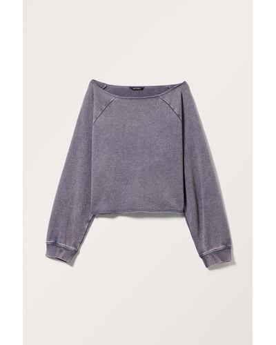 Monki Loose Boatneck Long Sleeve Sweater - Purple