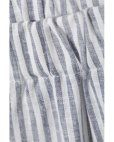 Monki Relaxed Fit Linen Blend Pants - Grey