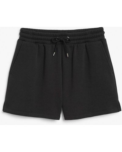 Monki Cotton Sweat Shorts - Black