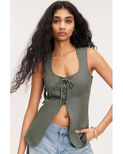 Monki Sleeveless Blouse-top - Green